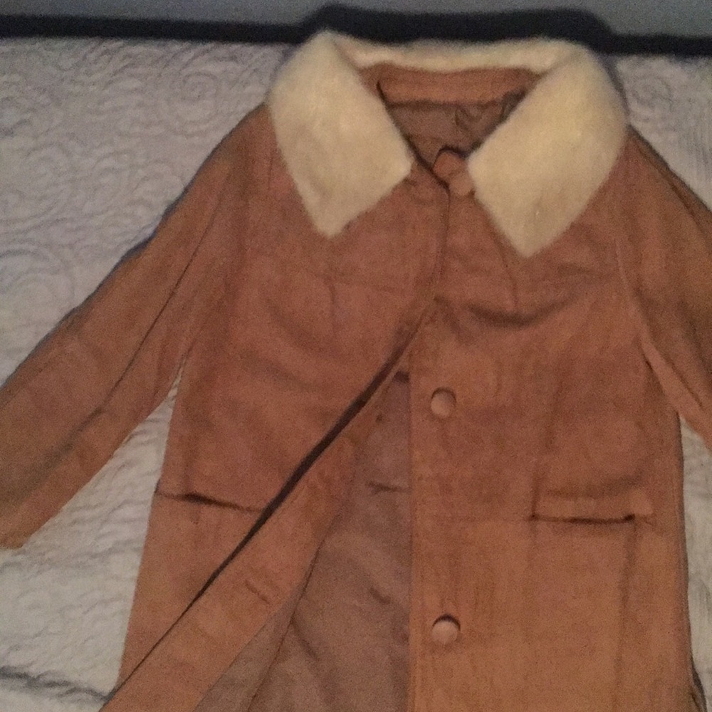 Vintage leather and fur coat